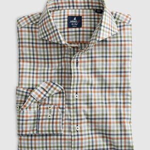 NWOT JOHNNIE-O TOP SHELF PUMPKIN GUFFY PLAID BUTTON DOWN SHIRT XXL Orange Blue